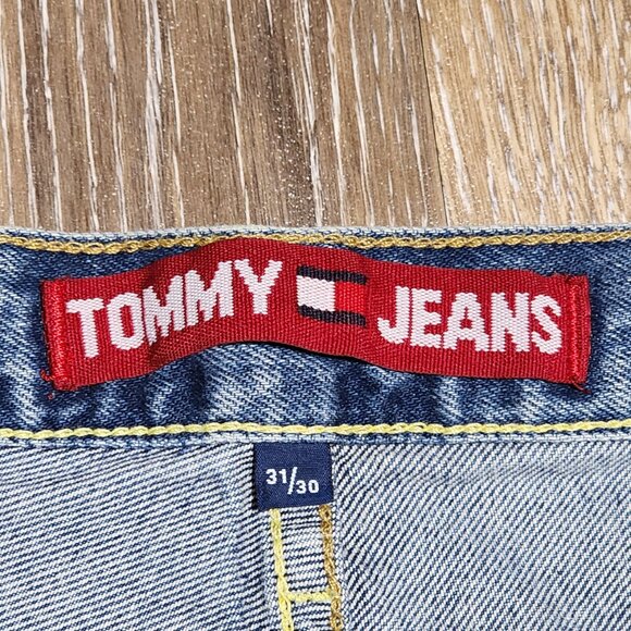Vintage Tommy Hilfiger Tommy Jeans 31x30 Straight Leg Denim Blue USA Fabric Y2K - Picture 6 of 16